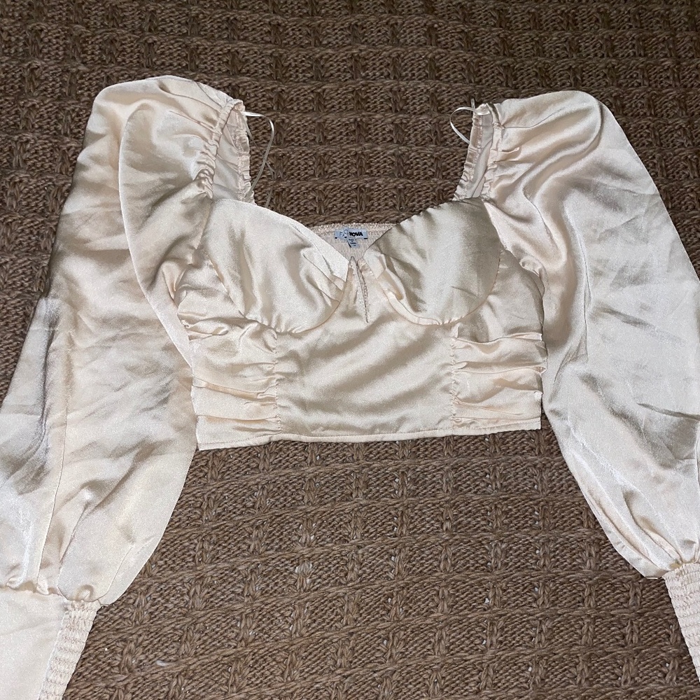 Cream long sleeve top